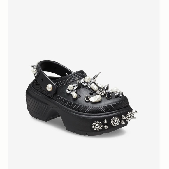 Simone Rocha x crocs stomp clogs shoes w pearl and crystal charms w9 m 7. - Picture 3 of 6